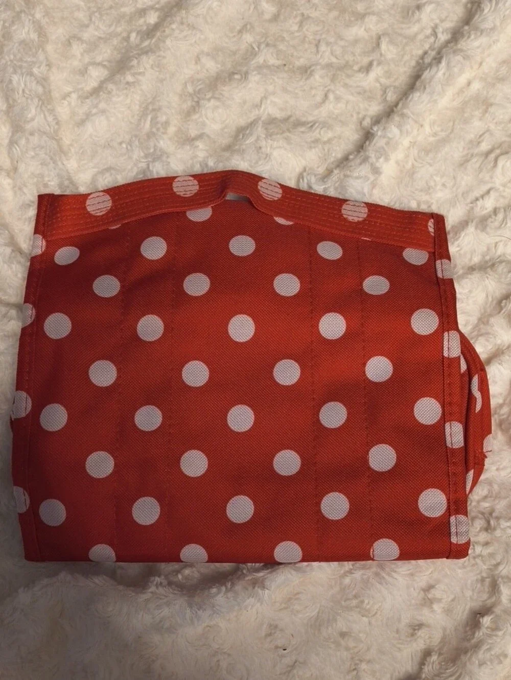 Red Polka Dot Cosmetic Pouch with Secure Clasp